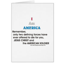 Jesus Christus und der amerikanische Soldat Grußkarte