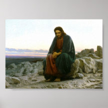 Jesus, der auf einem Felsen sitzt Posterdrucke