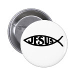Jesus-Fische (Knopf-Schwarzes) Anstecknadelbutton