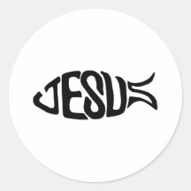 Jesus-Fische Runde Sticker