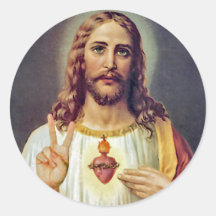 Jesus-Friedenszeichen Runder Aufkleber