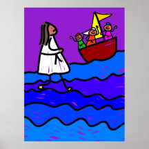 Jesus geht auf Wasser Posterdrucke