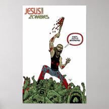 Jesus hasst Zombies "amen" Druck Poster