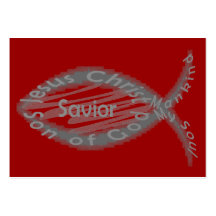 Jesus-Retter-christliche Fisch-Symbol-Flächen-Kart Visitenkartenvorlagen