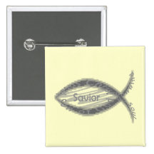 Jesus-Retter-Fisch-Symbol Anstecknadelbutton