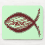 Jesus-Retter-Fisch-Symbol Mousepad
