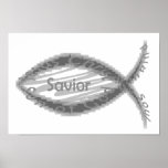 Jesus-Retter-Fisch-Symbol Plakat