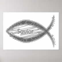 Jesus-Retter-Fisch-Symbol Plakat