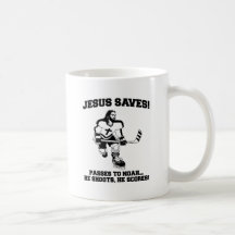 Jesus rettet Hockey lustiges T-Shirt Kaffee Tasse