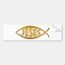 Jesus- u. Fisch-Symbol Autoaufkleber