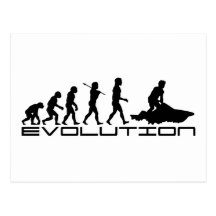 Jet-Ski-Skifahren-Wasser-Sport-Evolutions-Kunst Postkarten