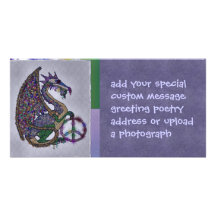 Jeweled Friedensdrache Foto Karten Vorlage