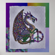 Jeweled Friedensdrache Plakatdruck