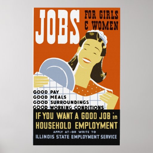 Jobs für Mädchen u. Frauen-Plakat