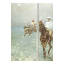 Jockeys vor dem Rennen durch Edgar Degas Personalisierte Ankündigungskarte