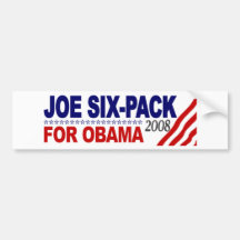 Joe Sechs-Satz für Obama 2008 Autosticker