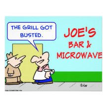 joes Bar und Grillmikrowelle gesprengt Ankündigungskarte