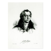 Johann Wolfgang Goethe graviert durch Delacroix Postkarte