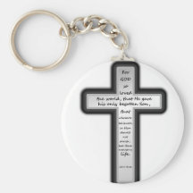 John 3:16 Cross Only Keychain