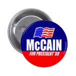 John McCain für Präsidenten 08 Knopf Anstecknadelbuttons