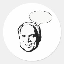 JOHN MCCAIN-GEDANKEN-BLASE RUNDE STICKER