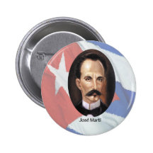 Jose Marti auf kubanischer Flagge Button