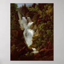 Joseph Anton Koch - Wasserfall (Wasserfall), 1796 Plakatdruck