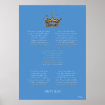 Jubliäum-Hymnen-Blau Plakatdruck