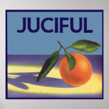 Juciful Orangen, Vintage Frucht-Kisten-Aufkleber-K Plakate
