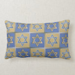 Judaika-Davidsstern Metallgoldblau-Kissen