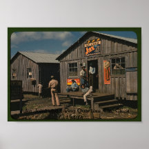 Juke Gelenk und Wohnquartiere, Fla circa vierziger Posterdruck