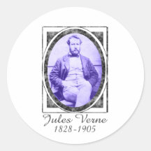Jules Verne Runde Aufkleber
