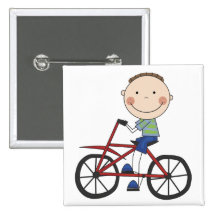 Junge auf Fahrrad-T-Shirts und Geschenken Button