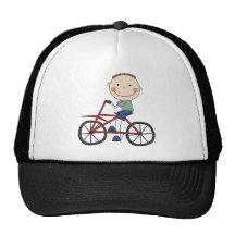 Junge auf Fahrrad-T-Shirts und Geschenken Truckerkappe