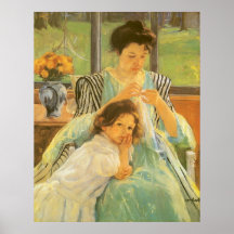 Junge Mutter, die durch Mary Cassatt, Vintage Kuns Posterdrucke