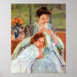 Junge Mutter, die durch Mary Stevenson Cassatt näh Plakat