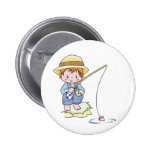 Jungen-blaues Fischen Buttons