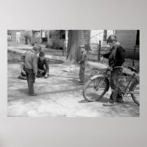 Jungen, die Marbles, Woodbine, Iowa, 1940 spielen Posterdrucke