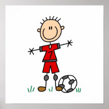 Jungen-rote einheitliche Fußball-Spieler-T-Shirts  Plakat
