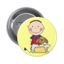 Jungen-waschende Hundet-shirts und -geschenke Anstecknadelbutton