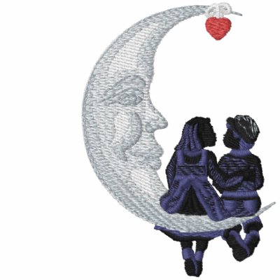 Junger Liebe-Mond Besticktes Hoodie