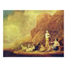 Junger Schäfer und Shepherdess durch Töpfer Pieter Einladungen