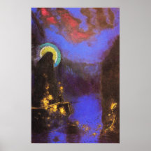 Jungfrau Mary mit Koronasymbolist-Malerei - Redon Plakatdrucke