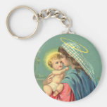 Jungfrau Mary und Baby Jesus religiöses Keychain Schlüsselband