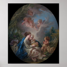 Jungfrau und Kind - François Boucher Plakat