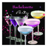 Junggeselinnen-Abschieds-Cocktail-Champagne-Rosa Personalisierte Ankündigungskarte