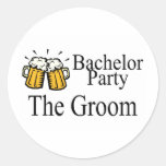 Junggeselle-Party das Bräutigam-Bier Runde Sticker