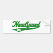 Jungvermählten '09 (Baseball-Skript-Grün) Autosticker