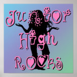 Juniorhoch-Felsen - Herz-Blumen-Plakat