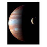 Jupiter und sichelförmiger Mond Postkarte